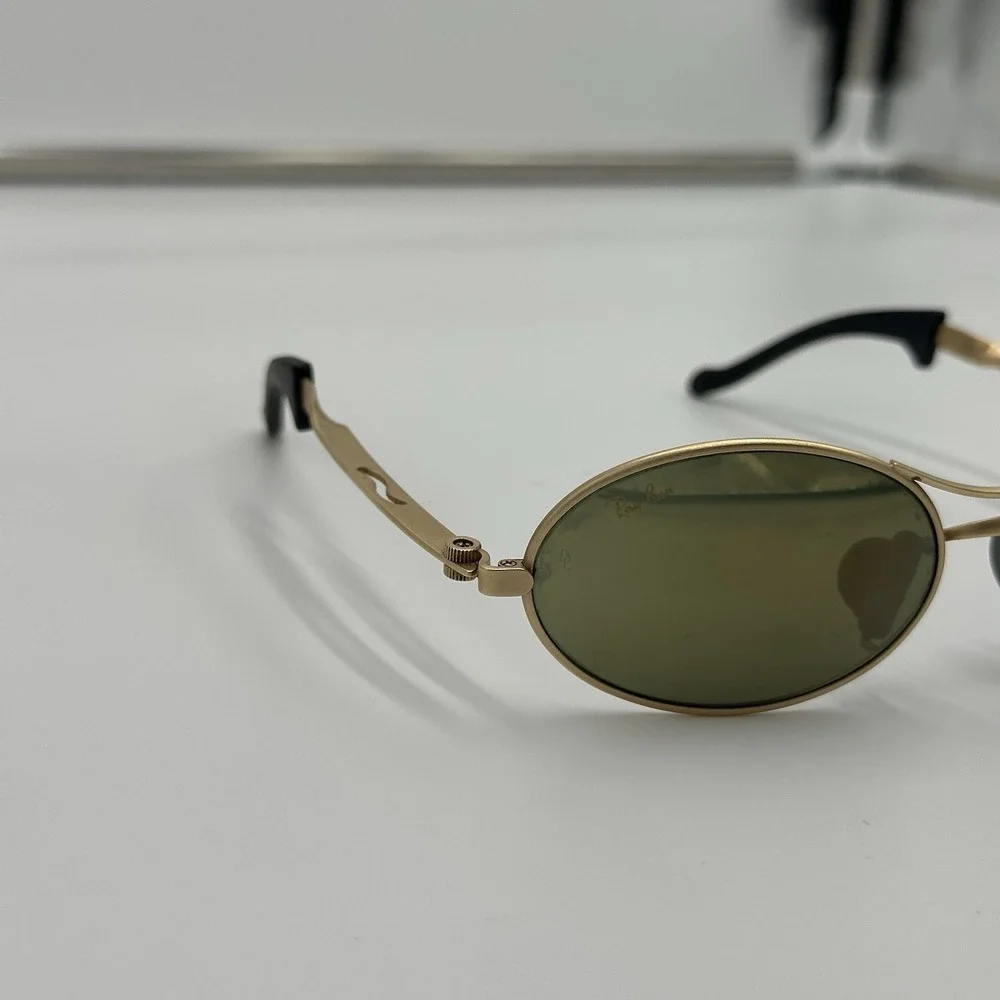 VTG B&L Ray-Ban W2177 Orbs Oval Sunglasses Mens Arista Matte Gold Made In USA 90